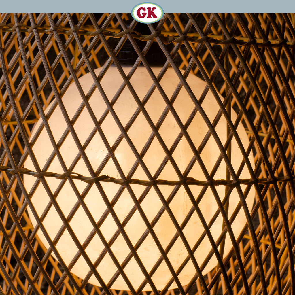 Kap Lampu Gantung Rotan FIBER 04 D30 - Artistic Rattan Lampshade Perfect Interior Decor for Livingroom, Bedroom, or Longue.