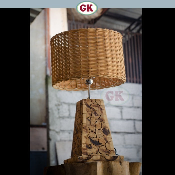 Kap Lampu Meja Rotan RUSTIC 18 D30 - Handwoven Rattan Table Lampshade Elegant Natural Decor for Bedroom, Livingroom, Lounge or Workspace.