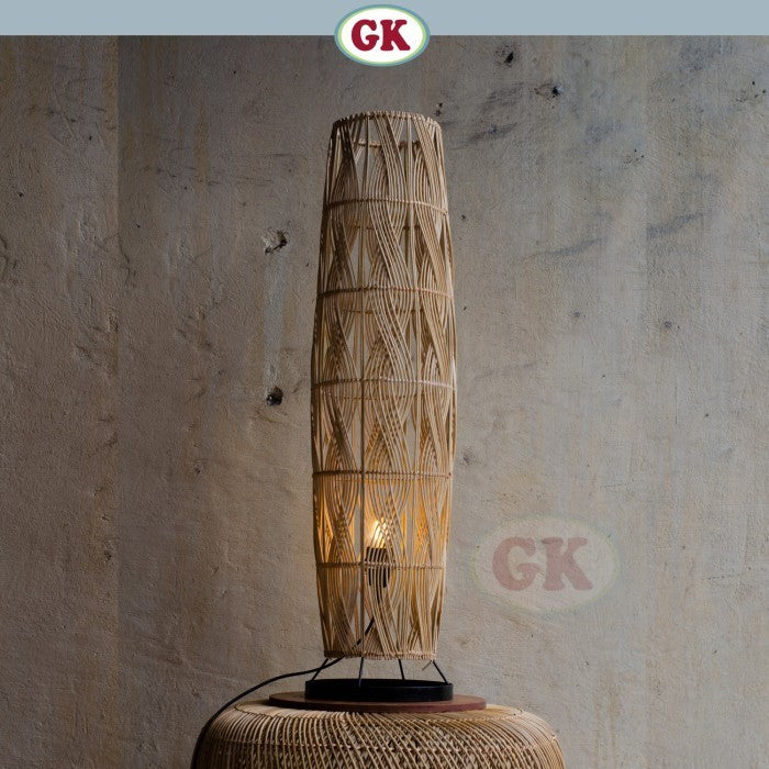 Kap Lampu Stand BASIC 66 - Handcrafted Rattan Standing Lampshade Best Interior Decor for Livingroom, Bedroom, or Longue.