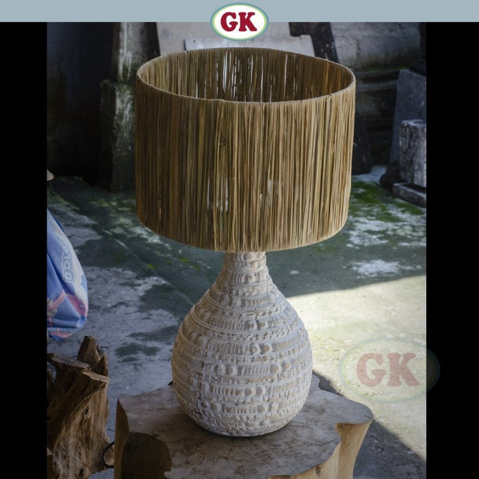 Kap Lampu Meja Rotan RUSTIC 23 D30 - Handwoven Rattan Table Lampshade Elegant Natural Decor for Bedroom, Livingroom, Lounge or Workspace.
