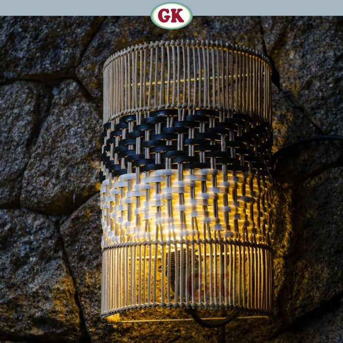 Kap Lampu Dinding Rotan RUSTIC 27 D20 - Lampu Dekorasi Dinding Estetik Interior Kamar Restoran Event