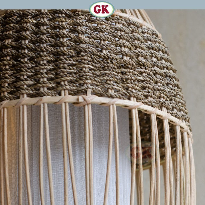 Kap Lampu Gantung Rotan LENTERA 12 D25 - Handcrafted Rattan Lampshade Perfect Interior Decor for Cafe, Resto, Hotel or Home.