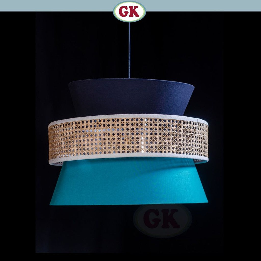 Kap Lampu Gantung Kain NORDIC 03 D50 - Artistic Modern Minimalist Rattan Lampshade Perfect Interior Decor for Livingroom, Bedroom, or Longue.