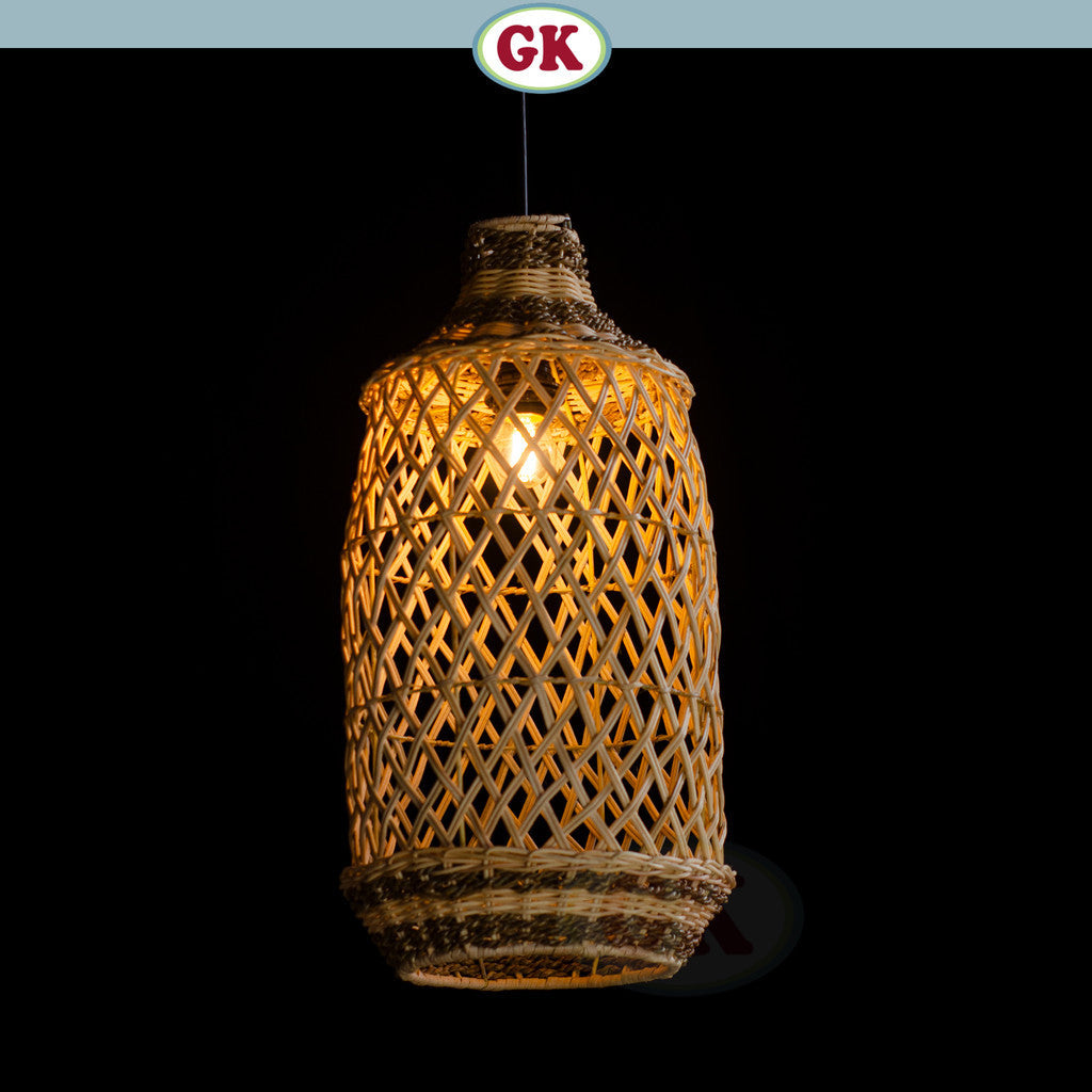 Kap Lampu Gantung Rotan BASIC 41 D25 - Handcrafted Rattan Lampshade Perfect Interior Decor for Cafe, Resto, or Home.