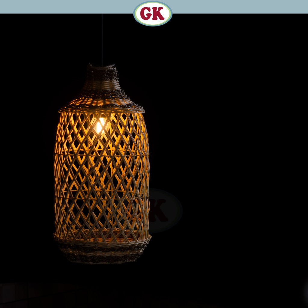 Kap Lampu Gantung Rotan BASIC 41 D25 - Handcrafted Rattan Lampshade Perfect Interior Decor for Cafe, Resto, or Home.