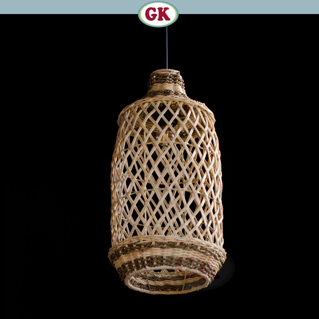 Kap Lampu Gantung Rotan BASIC 41 D25 - Handcrafted Rattan Lampshade Perfect Interior Decor for Cafe, Resto, or Home.