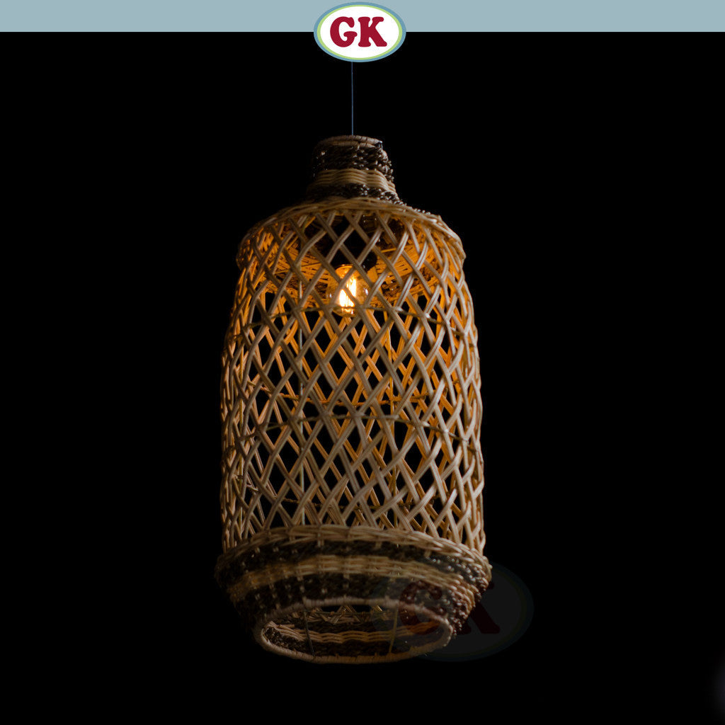 Kap Lampu Gantung Rotan BASIC 41 D25 - Handcrafted Rattan Lampshade Perfect Interior Decor for Cafe, Resto, or Home.