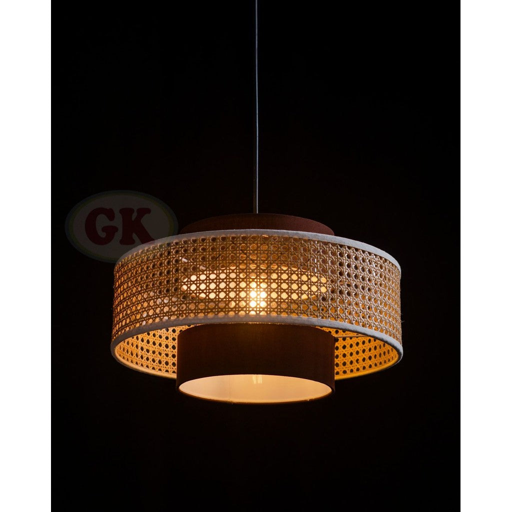 Kap Lampu Gantung Bambu NORDIC 02 D50 - Modern Minimalist Rattan Lampshade Perfect Interior Decor For Cafe, Resto, Hotel or Home.