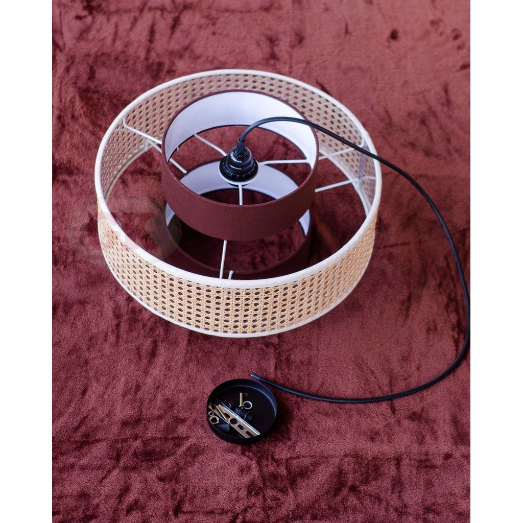 Kap Lampu Gantung Bambu NORDIC 02 D50 - Modern Minimalist Rattan Lampshade Perfect Interior Decor For Cafe, Resto, Hotel or Home.