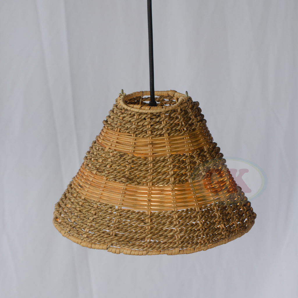 Kap Lampu Gantung Rotan RUSTIC 14 D30 - Artistic Rattan Lampshade Perfect Interior Decor for Livingroom, Bedroom, or Longue.