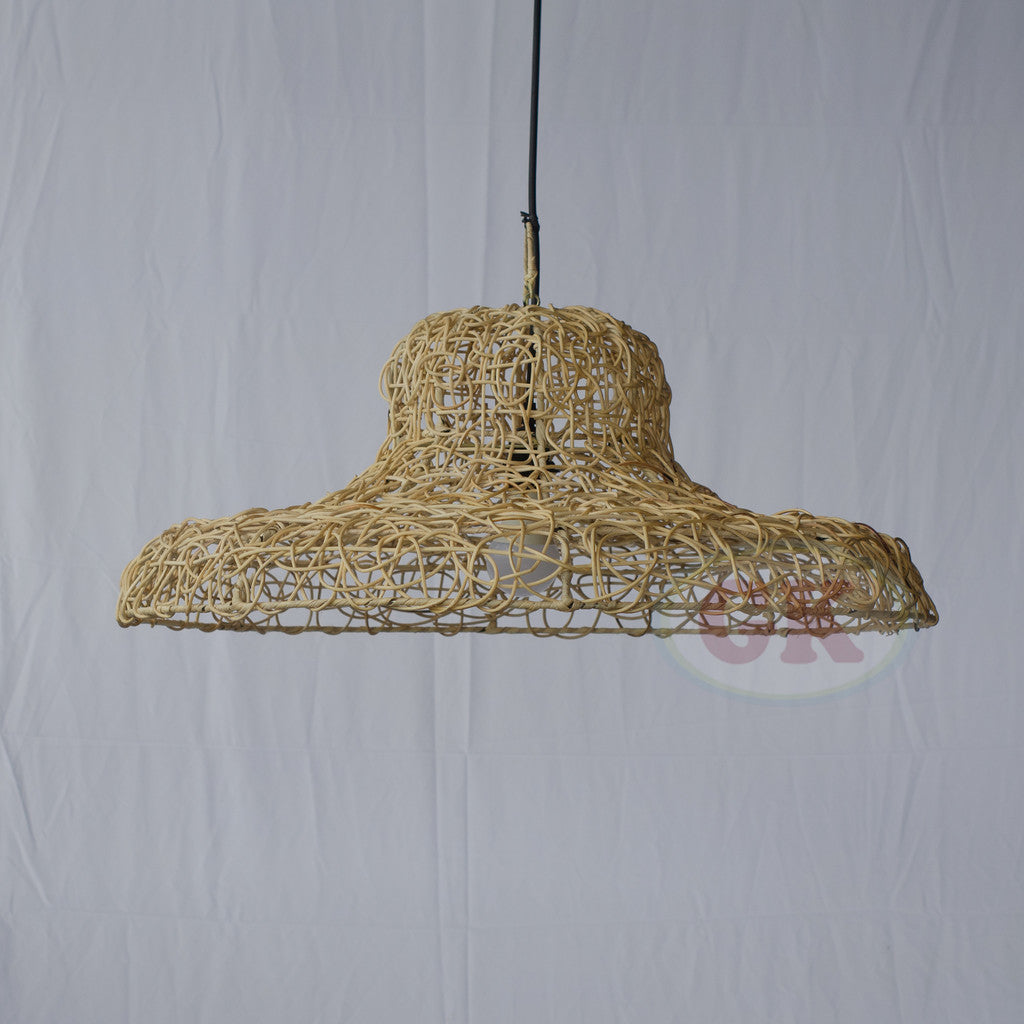 Kap Lampu Gantung Rotan RUSTIC 36 D60 - Artistic Rattan Lampshade Perfect Interior Decor for Livingroom, Bedroom, or Longue.