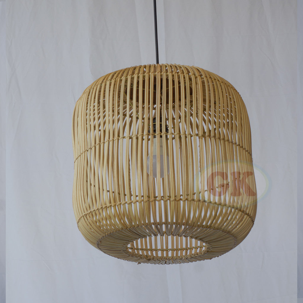 Kap Lampu Gantung Rotan KUBAH 21 D40 - Dekorasi Lampu Aesthetic Interior Cafe