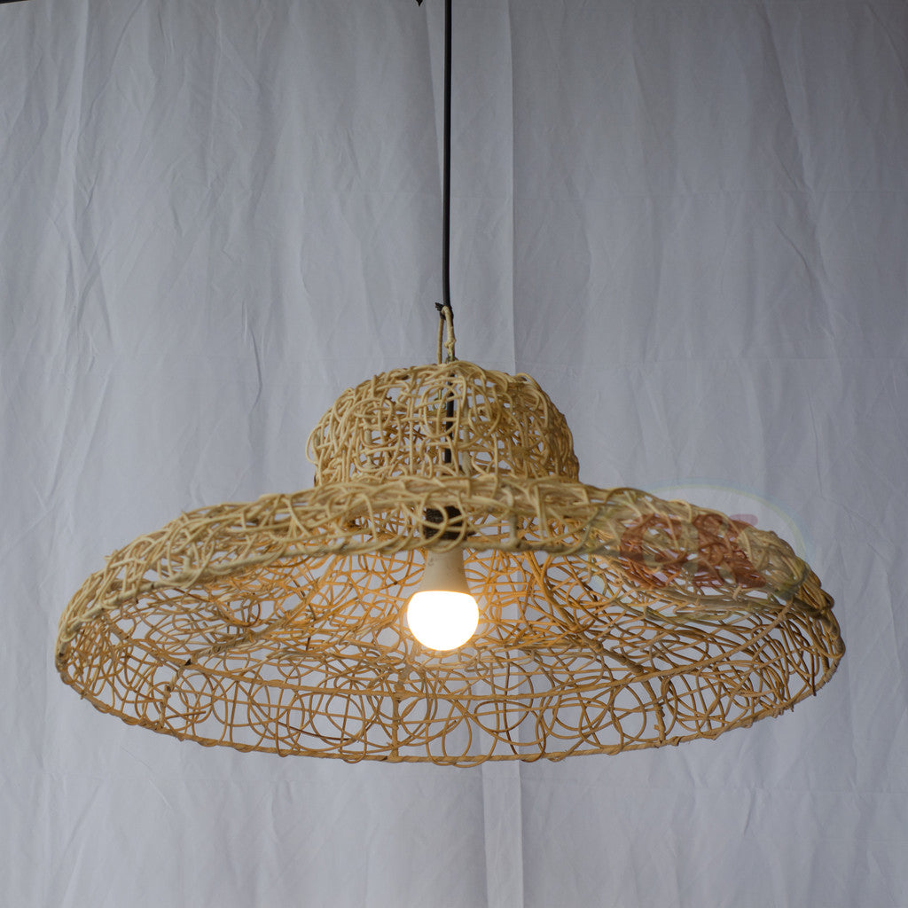 Kap Lampu Gantung Rotan RUSTIC 36 D60 - Artistic Rattan Lampshade Perfect Interior Decor for Livingroom, Bedroom, or Longue.