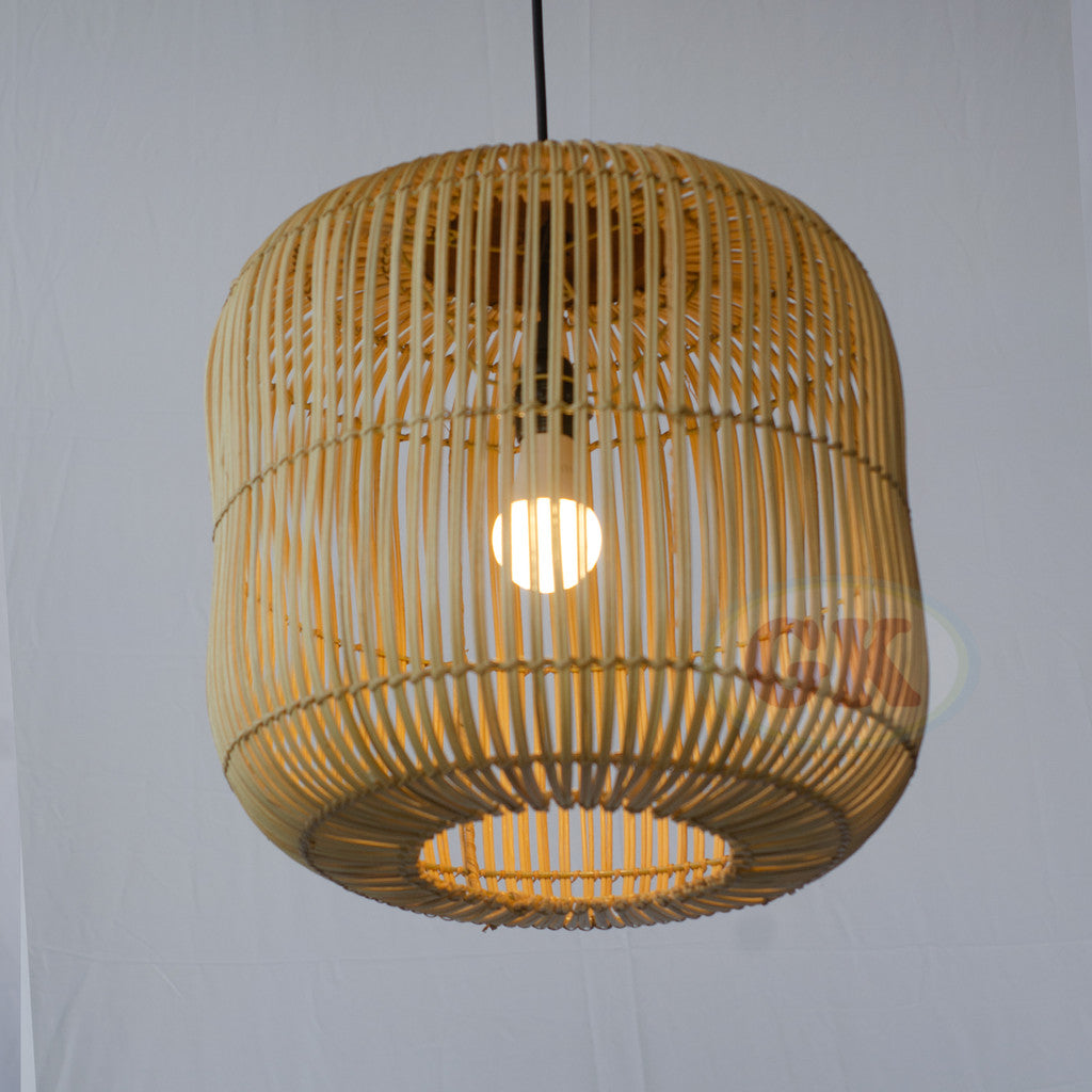 Kap Lampu Gantung Rotan KUBAH 21 D40 - Dekorasi Lampu Aesthetic Interior Cafe