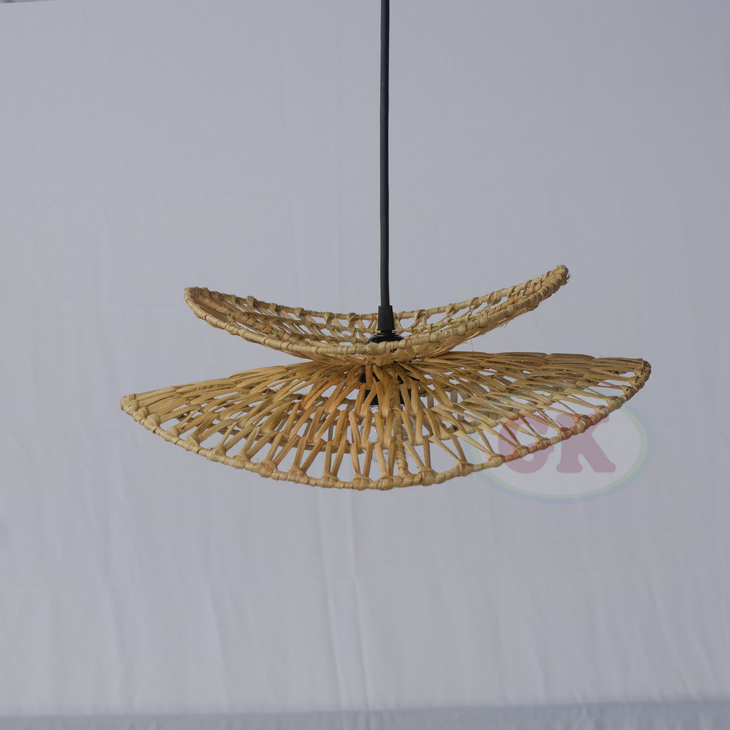 Kap Lampu Gantung Rotan RUSTIC 13 D40 - Artistic Rattan Butterfly Lampshade Perfect Interior Decor for Livingroom, Bedroom, or Longue.