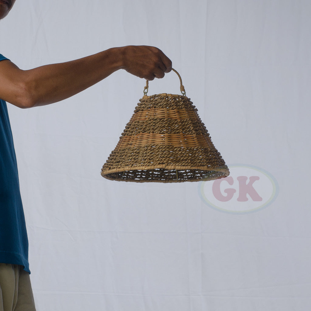 Kap Lampu Gantung Rotan RUSTIC 14 D30 - Artistic Rattan Lampshade Perfect Interior Decor for Livingroom, Bedroom, or Longue.