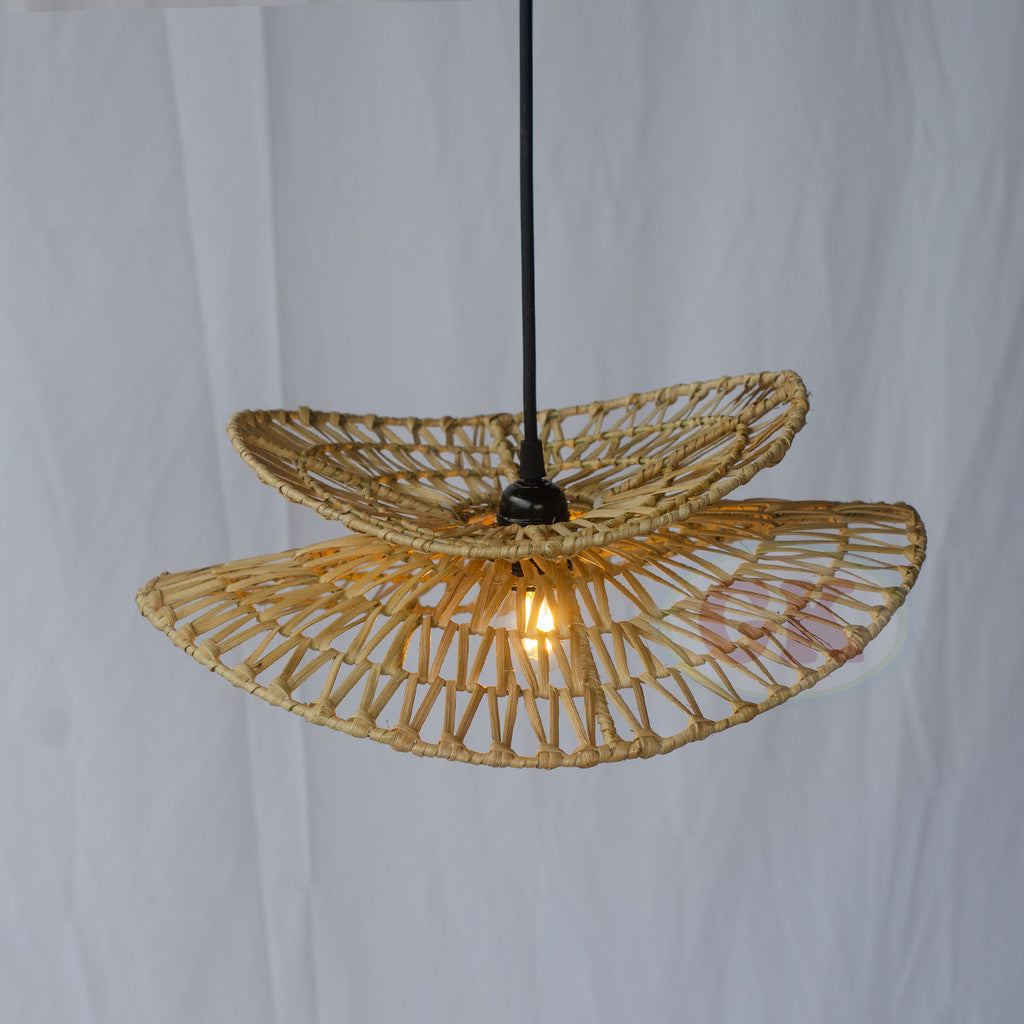 Kap Lampu Gantung Rotan RUSTIC 13 D40 - Artistic Rattan Butterfly Lampshade Perfect Interior Decor for Livingroom, Bedroom, or Longue.
