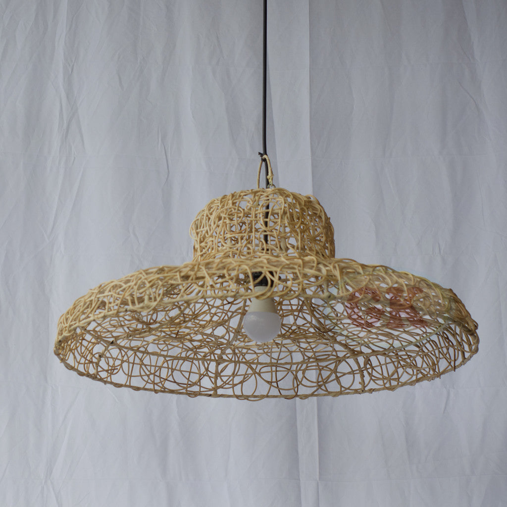Kap Lampu Gantung Rotan RUSTIC 36 D60 - Artistic Rattan Lampshade Perfect Interior Decor for Livingroom, Bedroom, or Longue.
