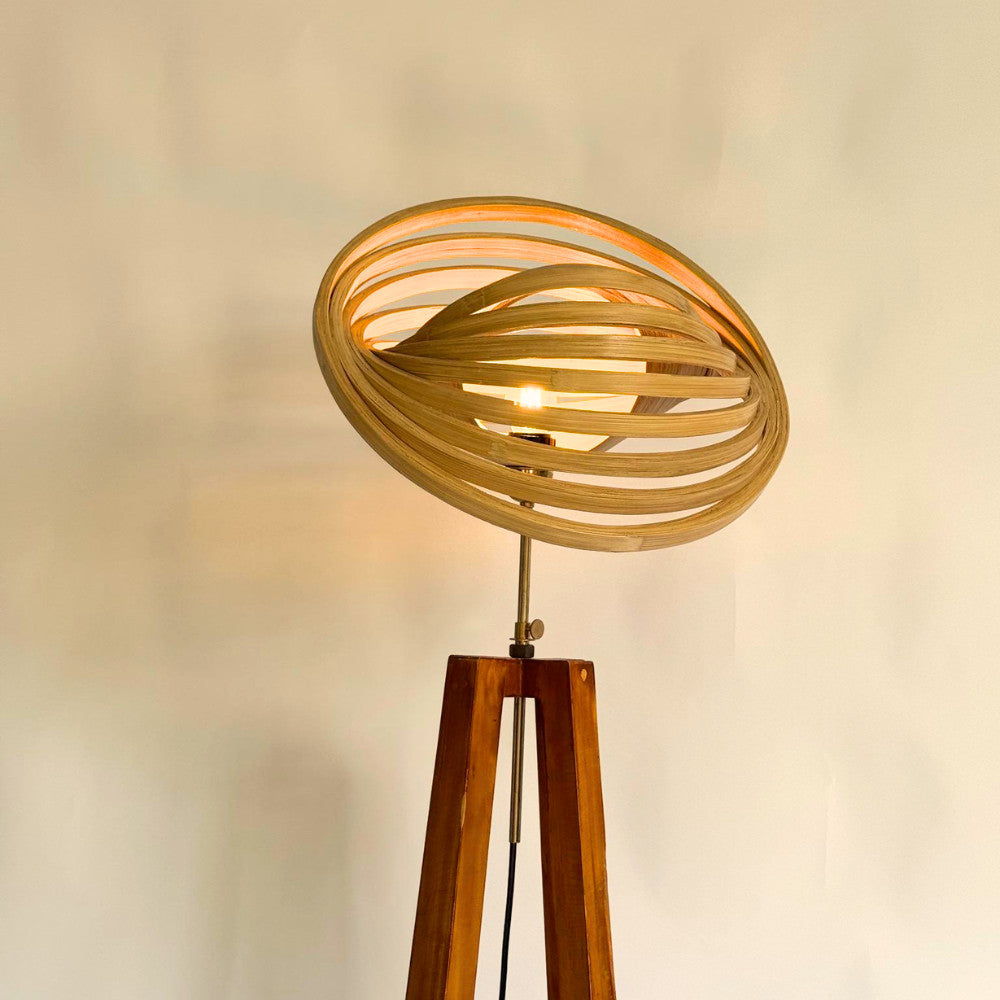 Standing Lamp Kayu & Kap Bambu – Lampu Lantai Artistic Natural Dekorasi Ruangan BAMBOO 13