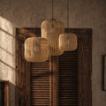 [Bundling] Rattan Wooden Pendant Lampshade Lampu Gantung Set 3 – Kubah Set 03