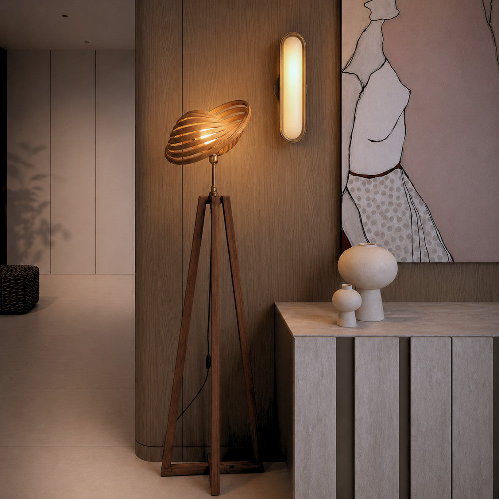 Standing Lamp Kayu & Kap Bambu – Lampu Lantai Artistic Natural Dekorasi Ruangan BAMBOO 13