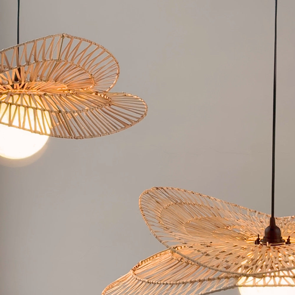 [Bundling] Rattan Pendant Light Set of 3 – Natural Handwoven Hanging Lamp RUSTIC SET 01