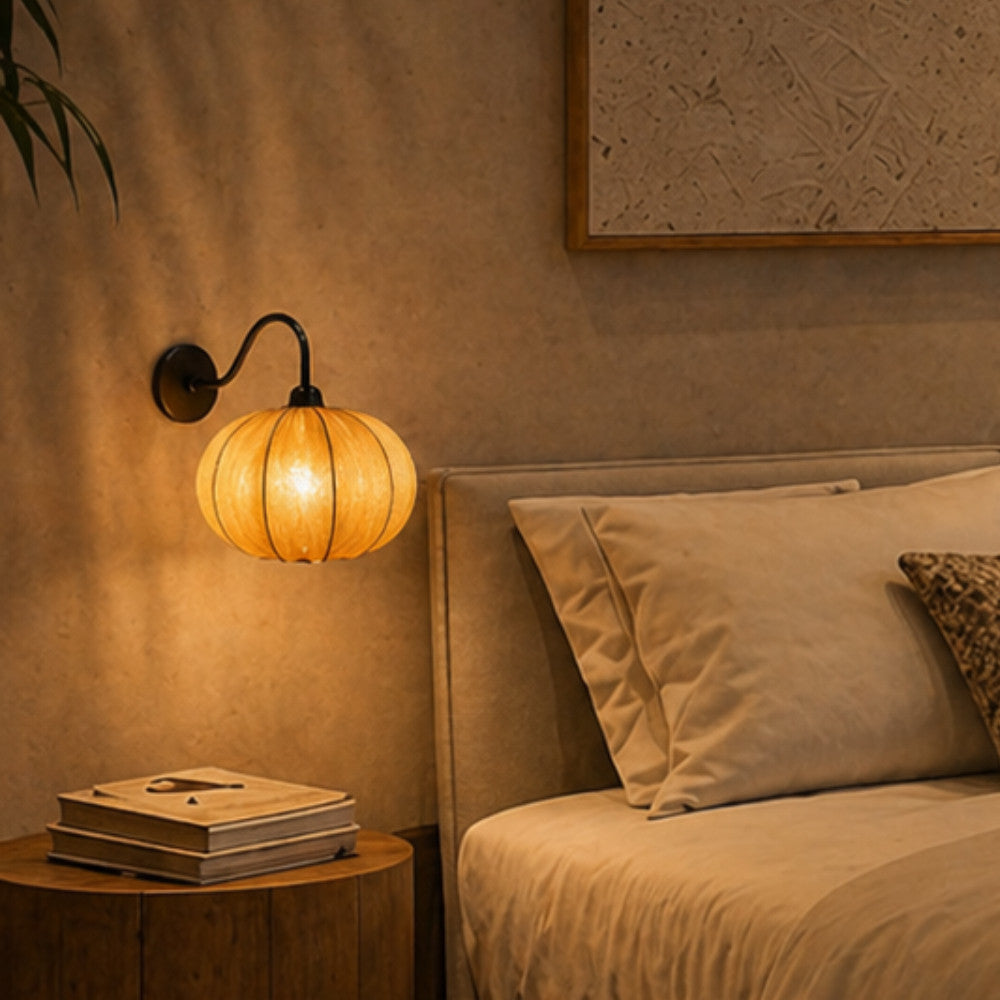 Lampu Dinding Kap Kain Pleated – Minimalist Wall Sconce Warm Light LENTERA 46