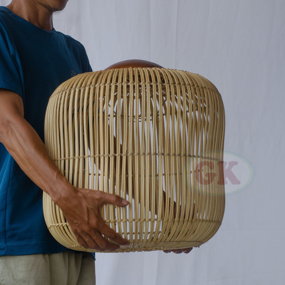 [Bundling] Rattan Wooden Pendant Lampshade Lampu Gantung Set 3 – Kubah Set 03