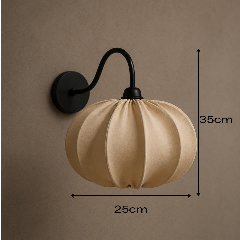 Lampu Dinding Kap Kain Pleated – Minimalist Wall Sconce Warm Light LENTERA 46