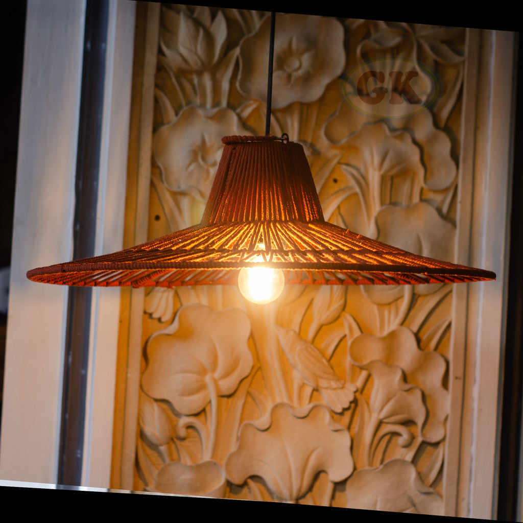 Kap Lampu Gantung Rajut RUSTIC 55 D60 - Artistic Lampshade Perfect Interior Decor for Livingroom, Bedroom, or Longue.