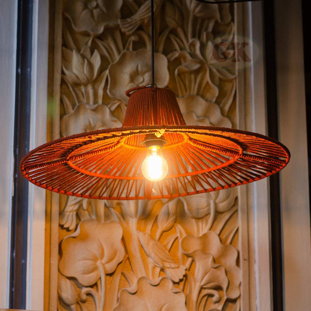Kap Lampu Gantung Rajut RUSTIC 55 D60 - Artistic Lampshade Perfect Interior Decor for Livingroom, Bedroom, or Longue.