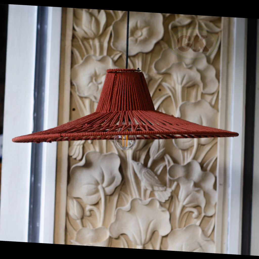 Kap Lampu Gantung Rajut RUSTIC 55 D60 - Artistic Lampshade Perfect Interior Decor for Livingroom, Bedroom, or Longue.