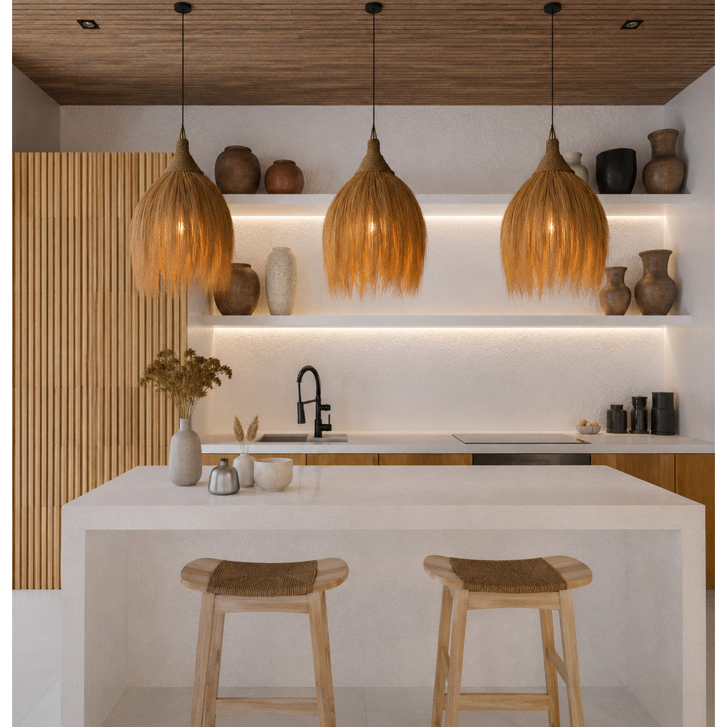 Kap Lampu Gantung Rumbai RUSTIC 53 D30 - Artistic Lampshade Perfect Interior Decor for Livingroom, Bedroom, or Longue.