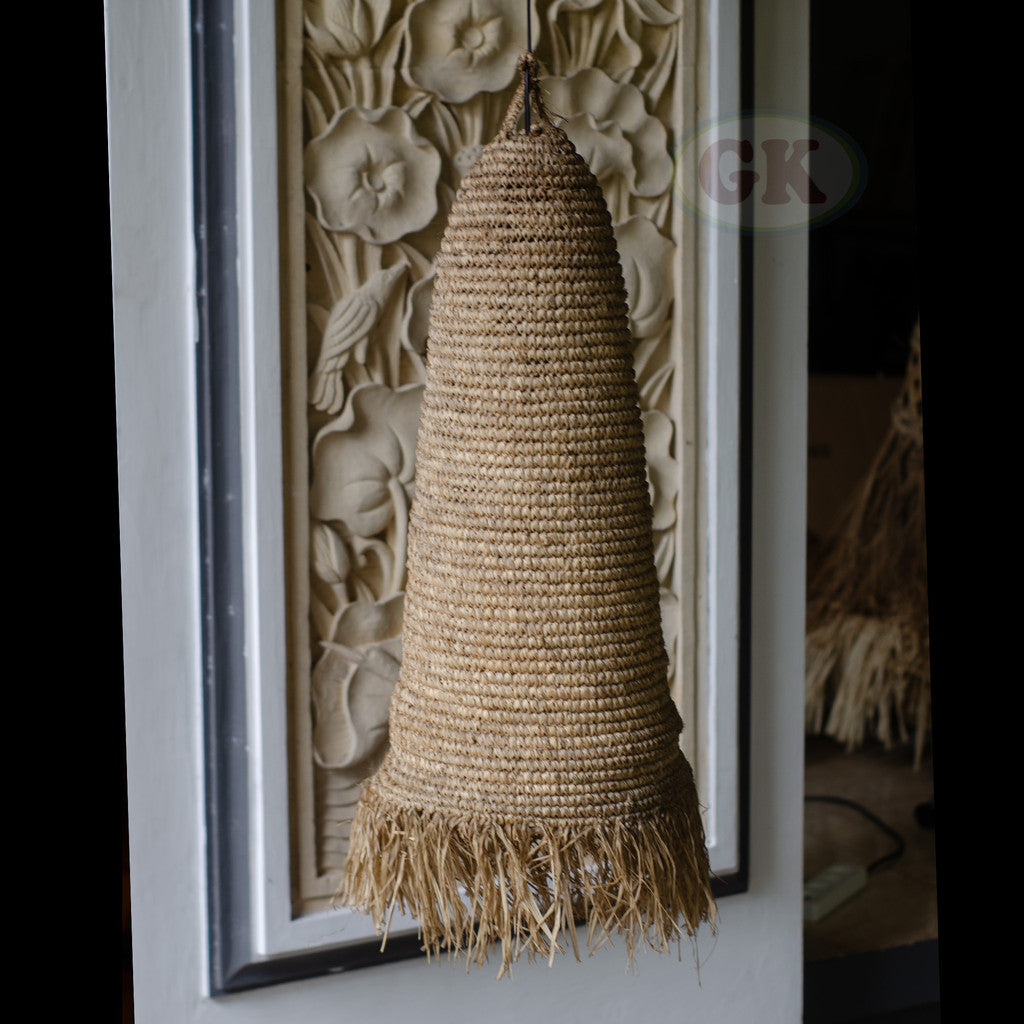 Kap Lampu Gantung Rumbai RUSTIC 52 D30 - Artistic Lampshade Perfect Interior Decor for Livingroom, Bedroom, or Longue.