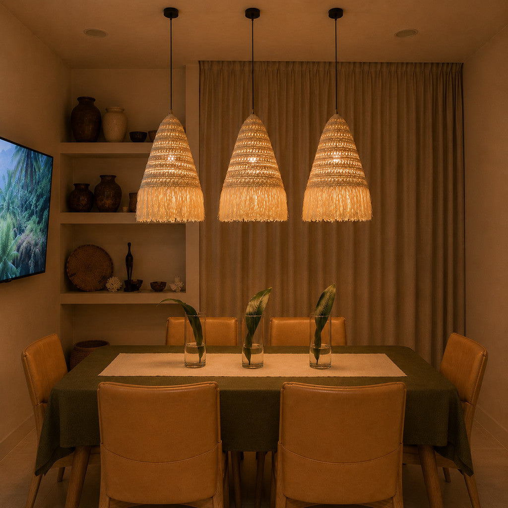 Kap Lampu Gantung Rumbai RUSTIC 51 D50 - Artistic Lampshade Perfect Interior Decor for Livingroom, Bedroom, or Longue.