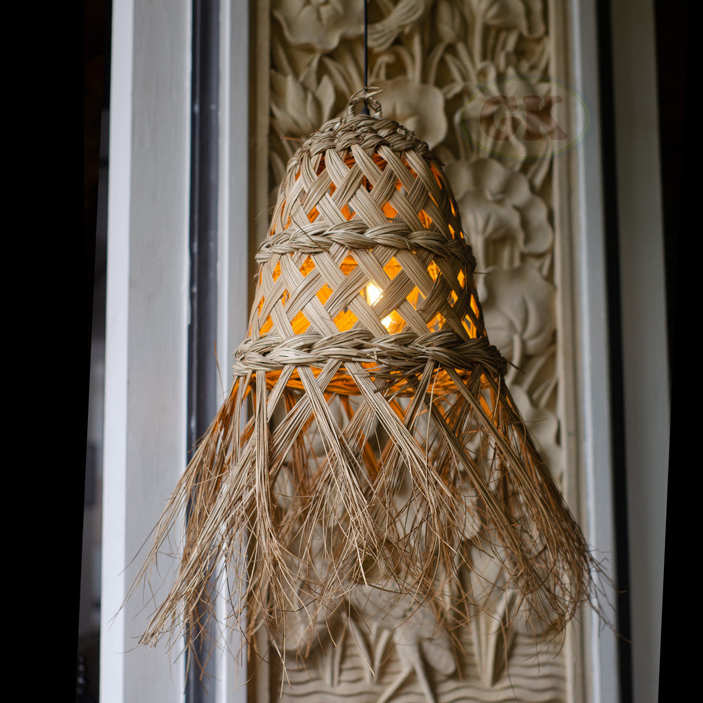 Kap Lampu Gantung Rumbai RUSTIC 59 D30 - Artistic Lampshade Perfect Interior Decor for Livingroom, Bedroom, or Longue.