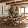 Kap Lampu Gantung Rumbai RUSTIC 49 D65 - Artistic Lampshade Perfect Interior Decor for Livingroom, Bedroom, or Longue.
