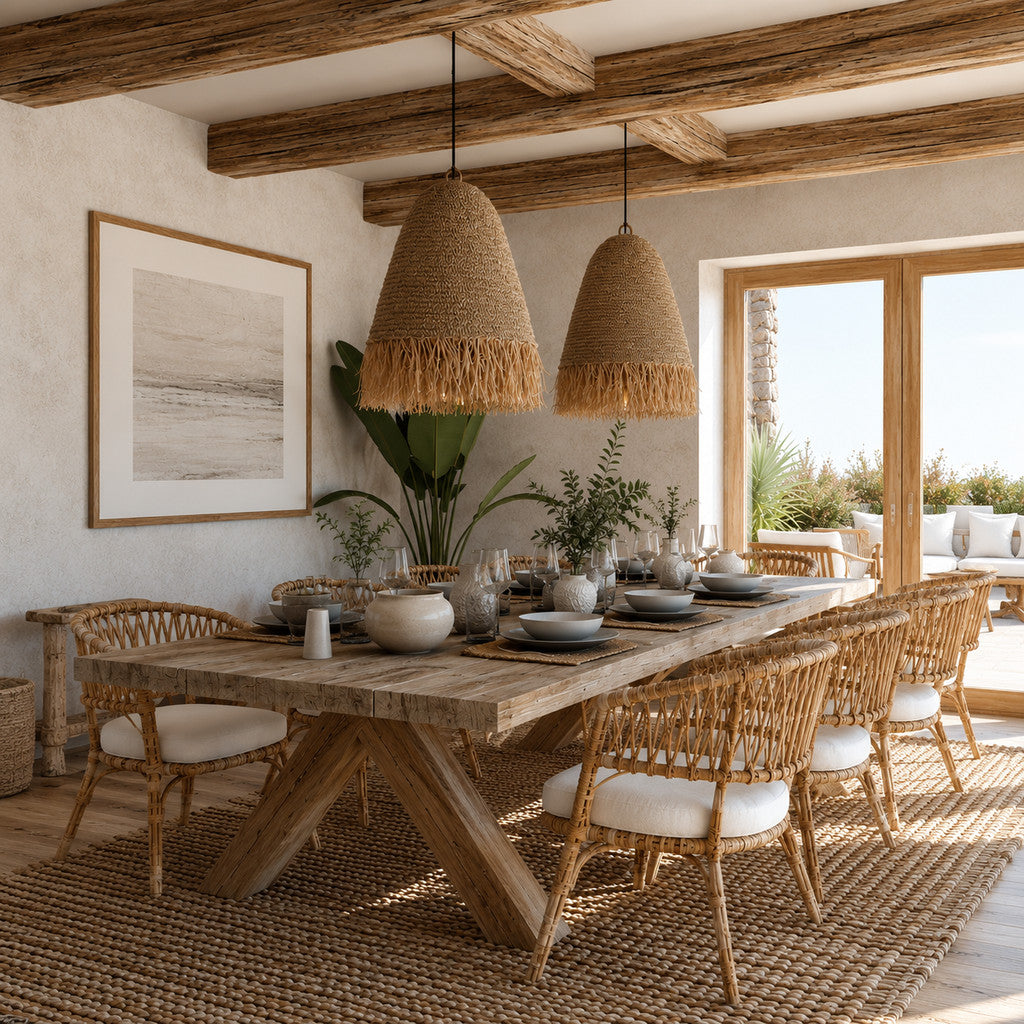 Kap Lampu Gantung Rumbai RUSTIC 49 D65 - Artistic Lampshade Perfect Interior Decor for Livingroom, Bedroom, or Longue.