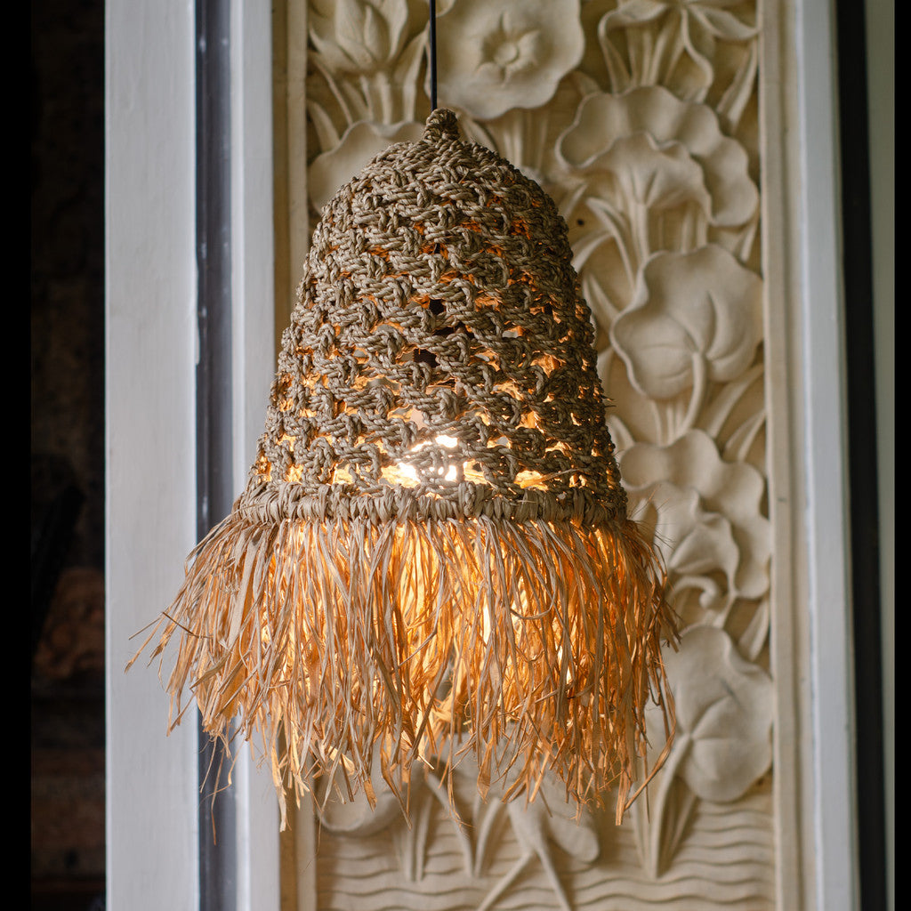 Kap Lampu Gantung Rumbai RUSTIC 50 D50 - Artistic Lampshade Perfect Interior Decor for Livingroom, Bedroom, or Longue.