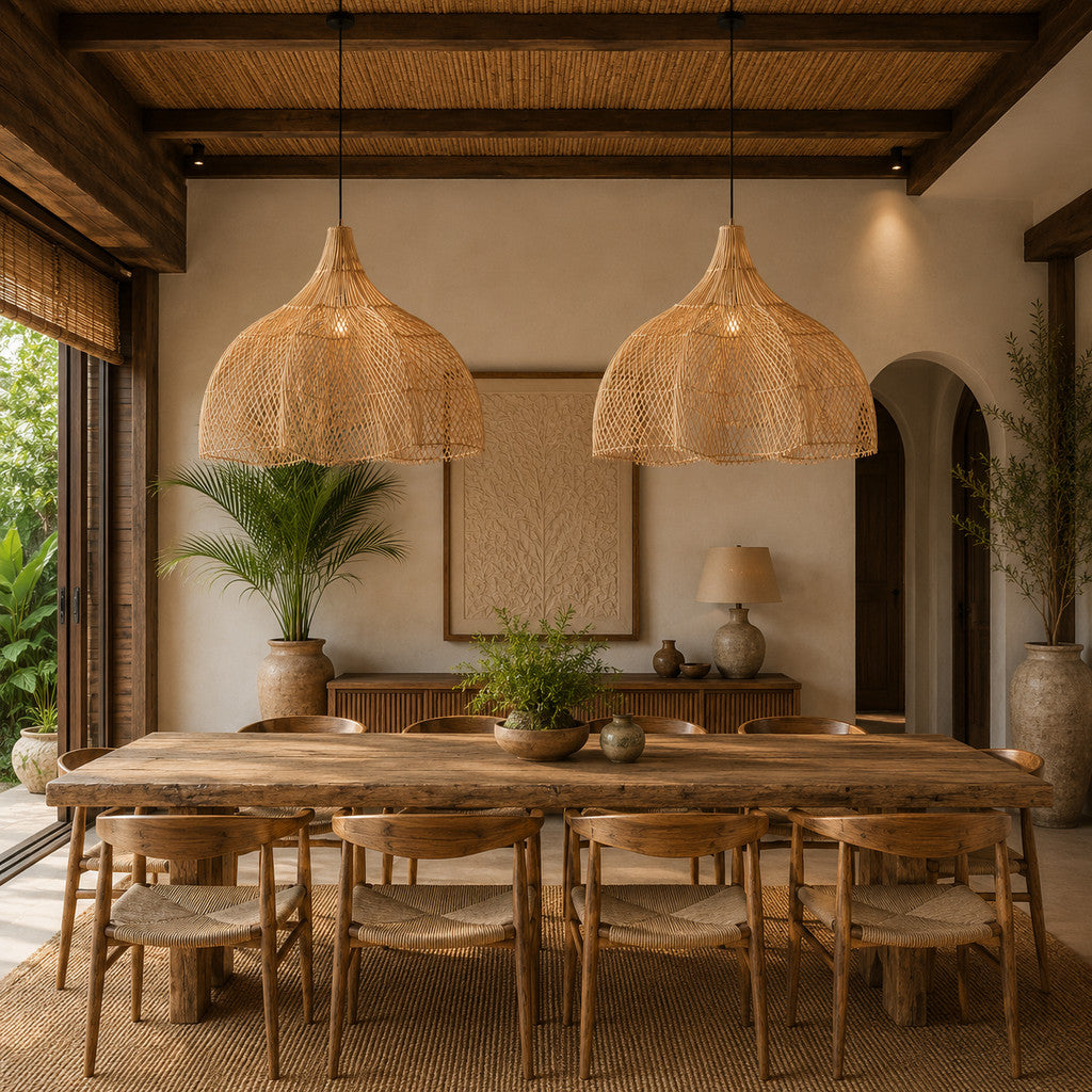 Kap Lampu Gantung Rotan BASIC 04 - Rotan Hias Ceiling Rattan