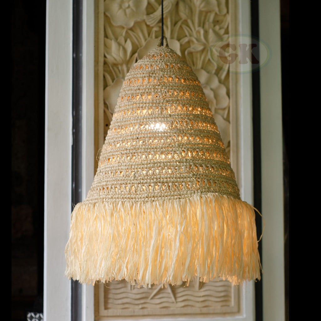 Kap Lampu Gantung Rumbai RUSTIC 51 D50 - Artistic Lampshade Perfect Interior Decor for Livingroom, Bedroom, or Longue.