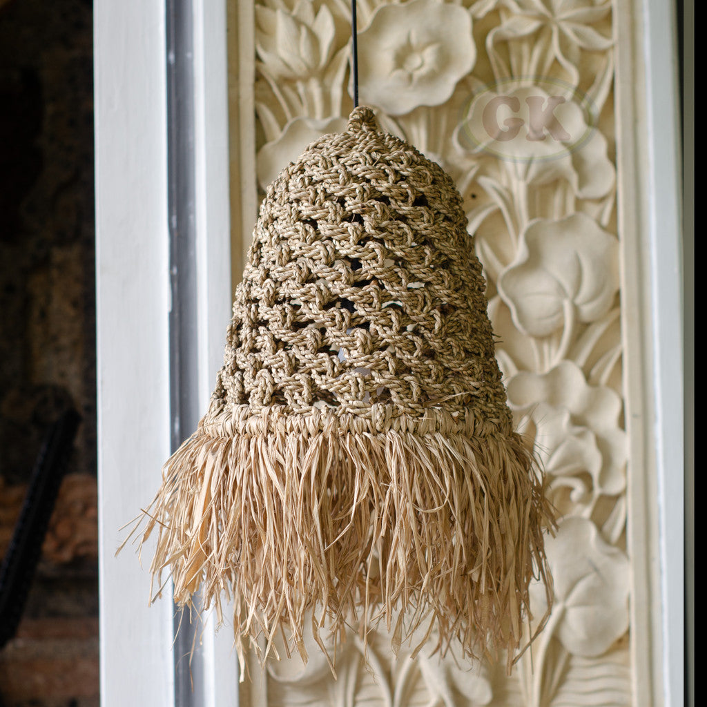 Kap Lampu Gantung Rumbai RUSTIC 50 D50 - Artistic Lampshade Perfect Interior Decor for Livingroom, Bedroom, or Longue.