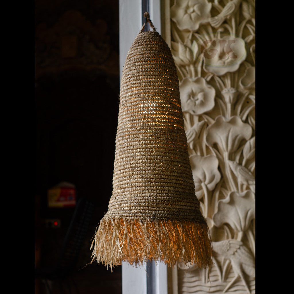 Kap Lampu Gantung Rumbai RUSTIC 52 D30 - Artistic Lampshade Perfect Interior Decor for Livingroom, Bedroom, or Longue.