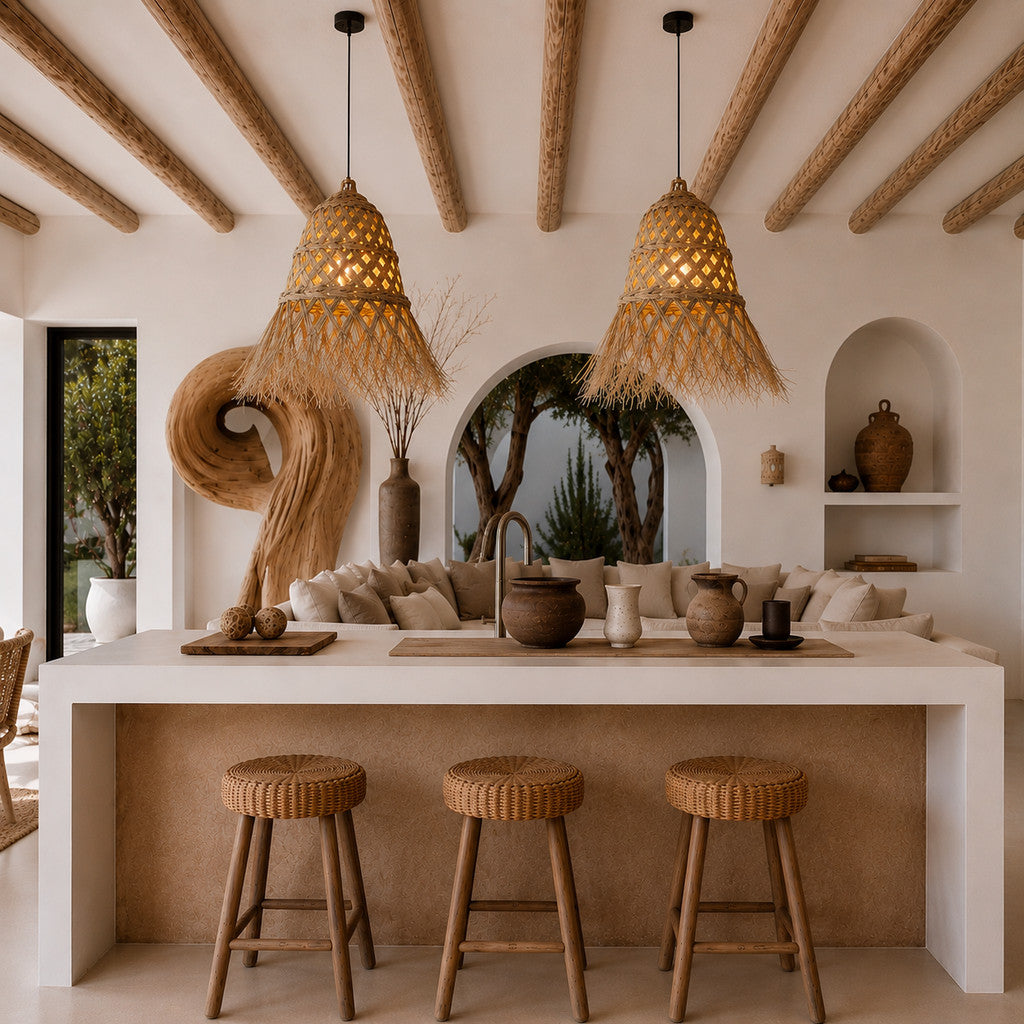 Kap Lampu Gantung Rumbai RUSTIC 59 D30 - Artistic Lampshade Perfect Interior Decor for Livingroom, Bedroom, or Longue.