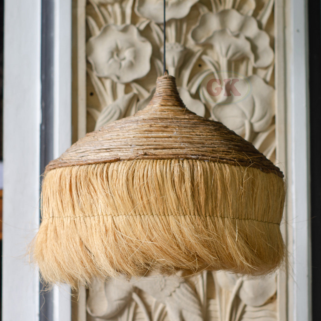 Kap Lampu Gantung Rumbai RUSTIC 57 D50 - Artistic Lampshade Perfect Interior Decor for Livingroom, Bedroom, or Longue.