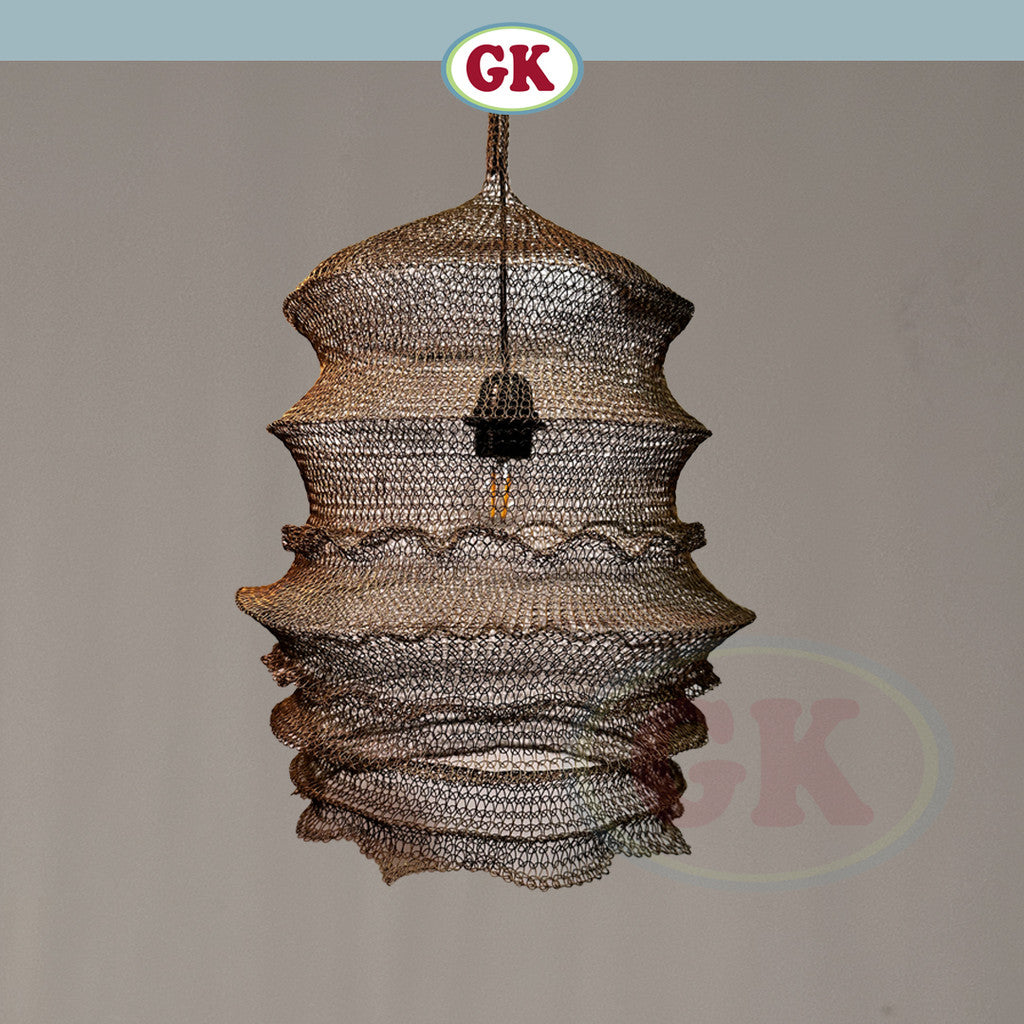 Lampu Gantung Artistik Wire Mesh – Model Lentera / Pagoda Modern WS08