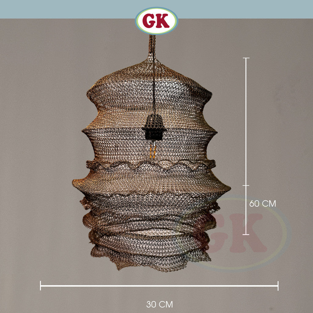 Lampu Gantung Artistik Wire Mesh – Model Lentera / Pagoda Modern WS08