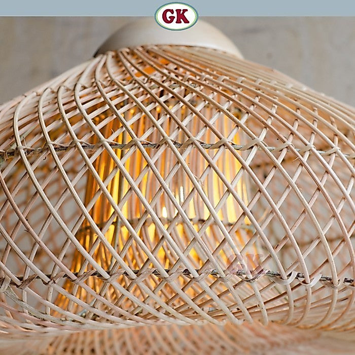 Kap Lampu Gantung Rotan KUBAH 04 - Dekorasi Lampu Hias Cafe Minimalis