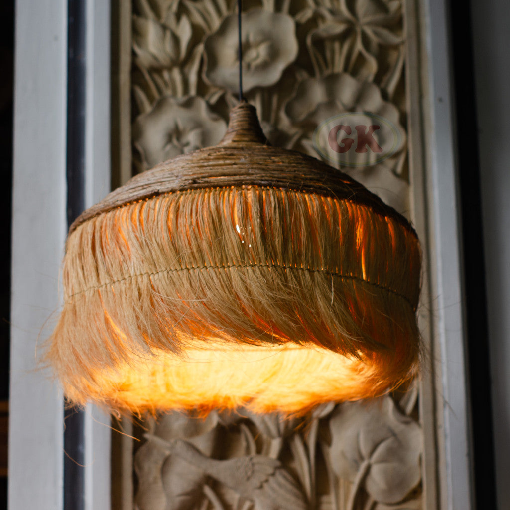 Kap Lampu Gantung Rumbai RUSTIC 57 D50 - Artistic Lampshade Perfect Interior Decor for Livingroom, Bedroom, or Longue.
