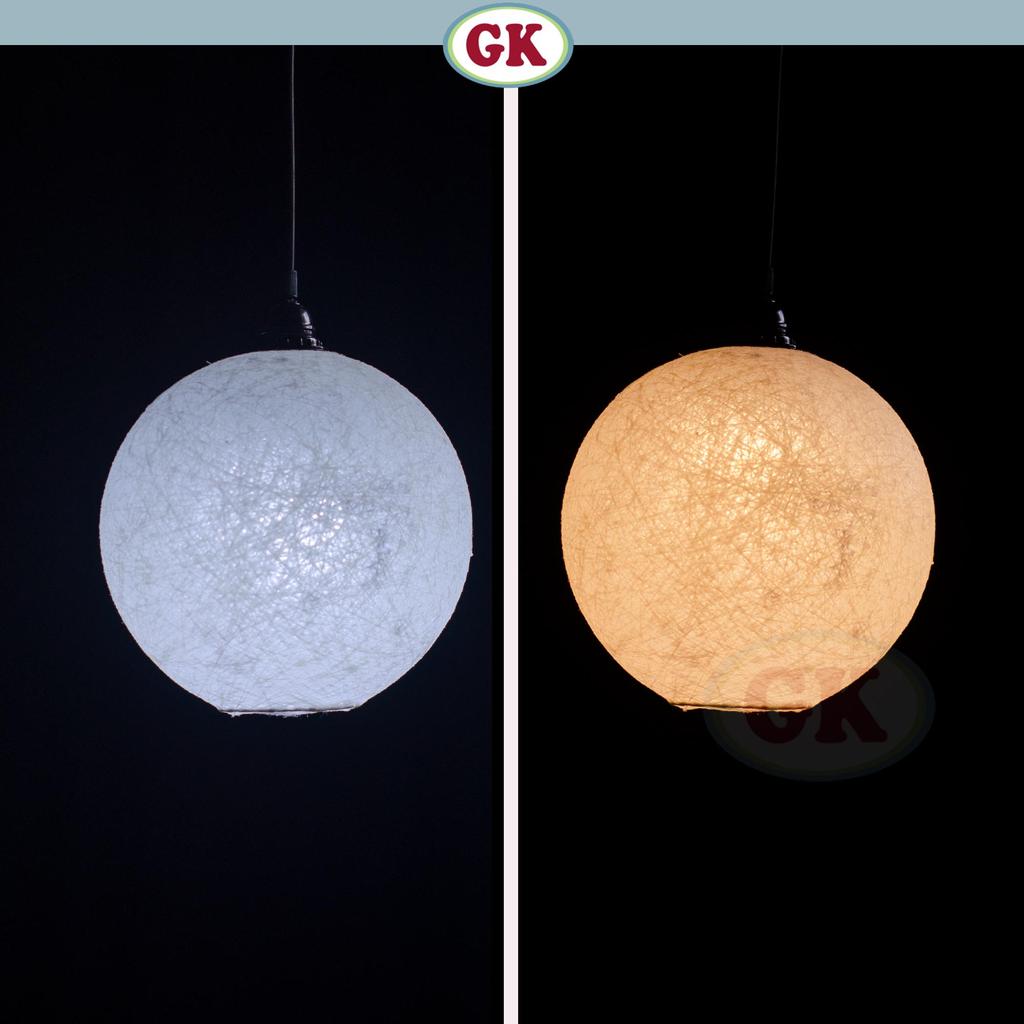 Kap Lampu Gantung Bola FIBER - Artistic Fiber Lampshade Perfect Interior Decor for Livingroom, Bedroom, or Longue.